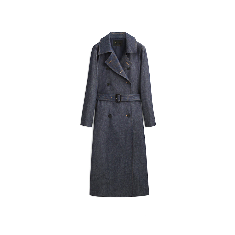 Παλτό σε στυλ καπαρντίνας από denim ύφασμα